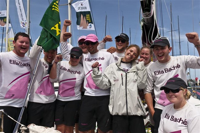 ELLA BACHE arriving in Hobart with Jessica Watson and the youngest ever crew to contest the race - Rolex Sydney Hobart Yacht Race 2011 ©  Rolex/ Kurt Arrigo http://www.regattanews.com